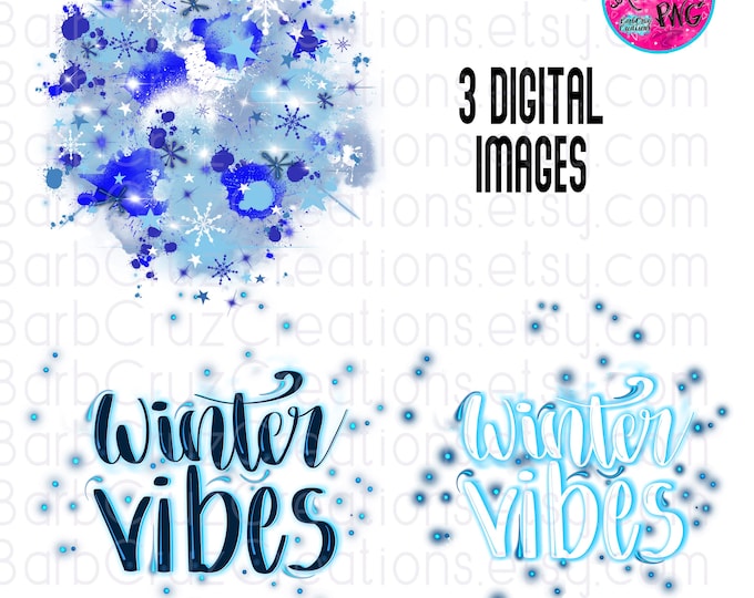 Star Burst Airbrush Blue Snow Flakes, Winter Vibes, Christmas, Digital Airbrush Images, sublimation designs, stars, snow, holiday shirt