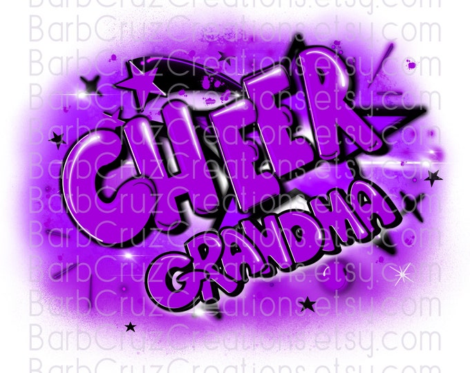 Cheerleader, Splatter paint designs, Purple Cheer Team shirt, Sports Team Airbrush, Purple Airbrush, Cheer Grandma, Sublimation Design, png