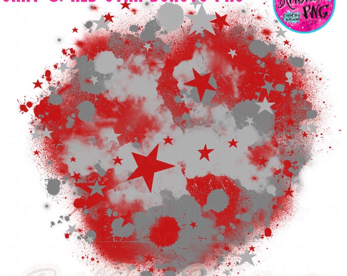 Airbrush png, Star Bursts, Graffiti Stars, Gray, Red, sublimation designs, digital download, DIY heat transfer, background, cheer, sports