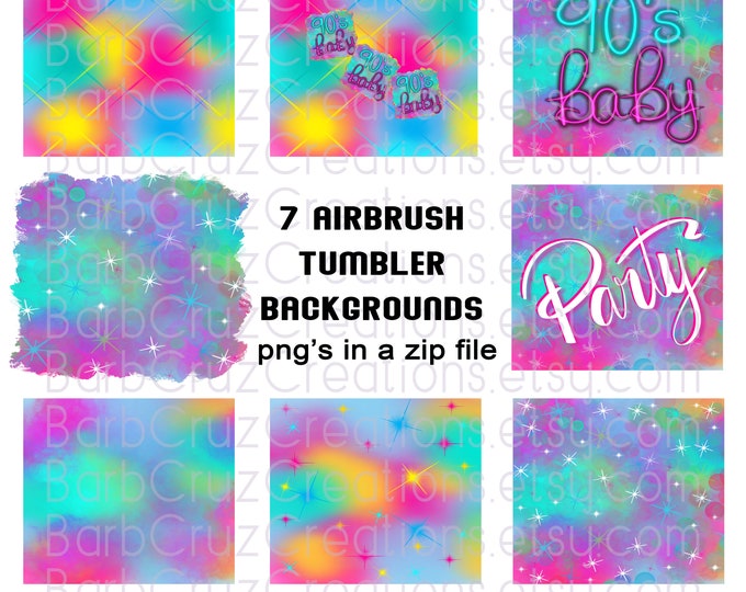 90's, Colorful, Tumbler, Background, Backdrop, Airbrush, Fun, Digital Download, Sublimation Designs, png, zip file bundle, pink, yellow