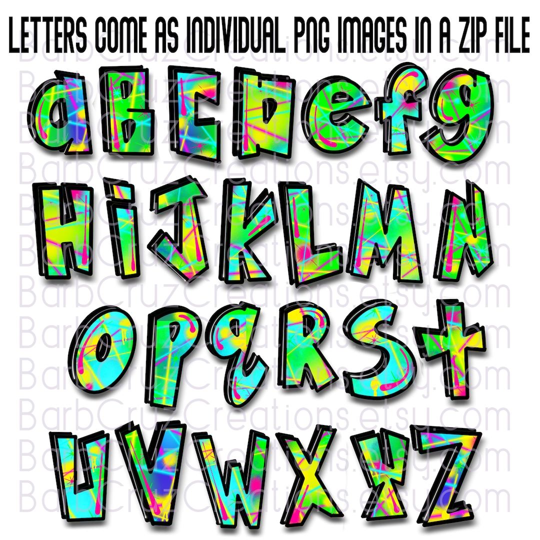 Graffiti Letters, Boxy, Airbrush Alphabet, Airbrush Font, Sublimation
