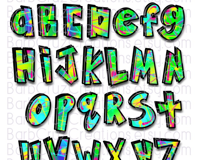Graffiti Letters, Boxy, Airbrush Alphabet, Airbrush Font, Sublimation Design, Digital Download, png, bundle, zip file contains png images