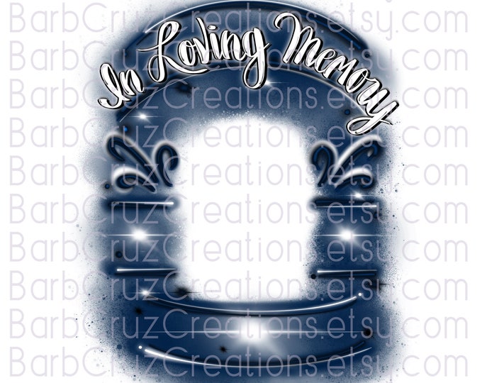 In Loving Memory, In Memory, Sublimation Designs, Digital Downloads, png, clipart, frame, Custom memorial shirt png, darker blue