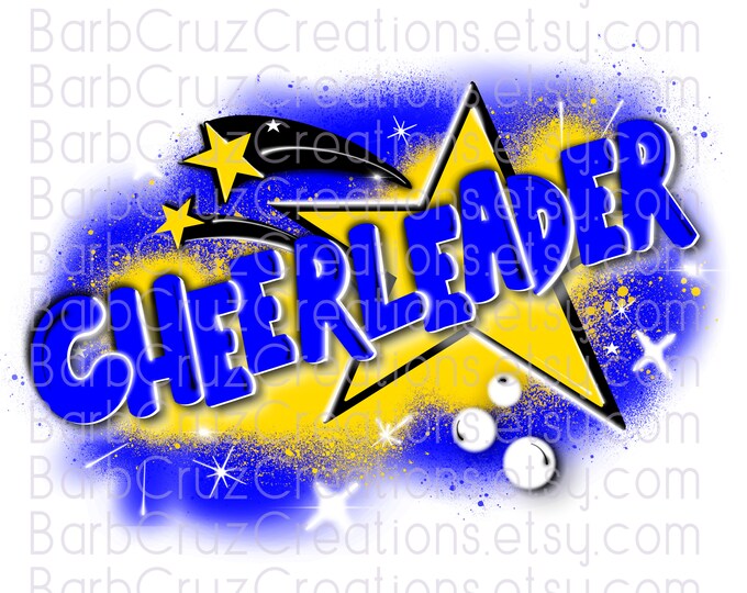 Cheerleader, Splatter paint designs, Cheer, Team shirt, Sports, Team, Digital Airbrush, Cheer Airbrush, Sublimations Designs, png, jpg, blue