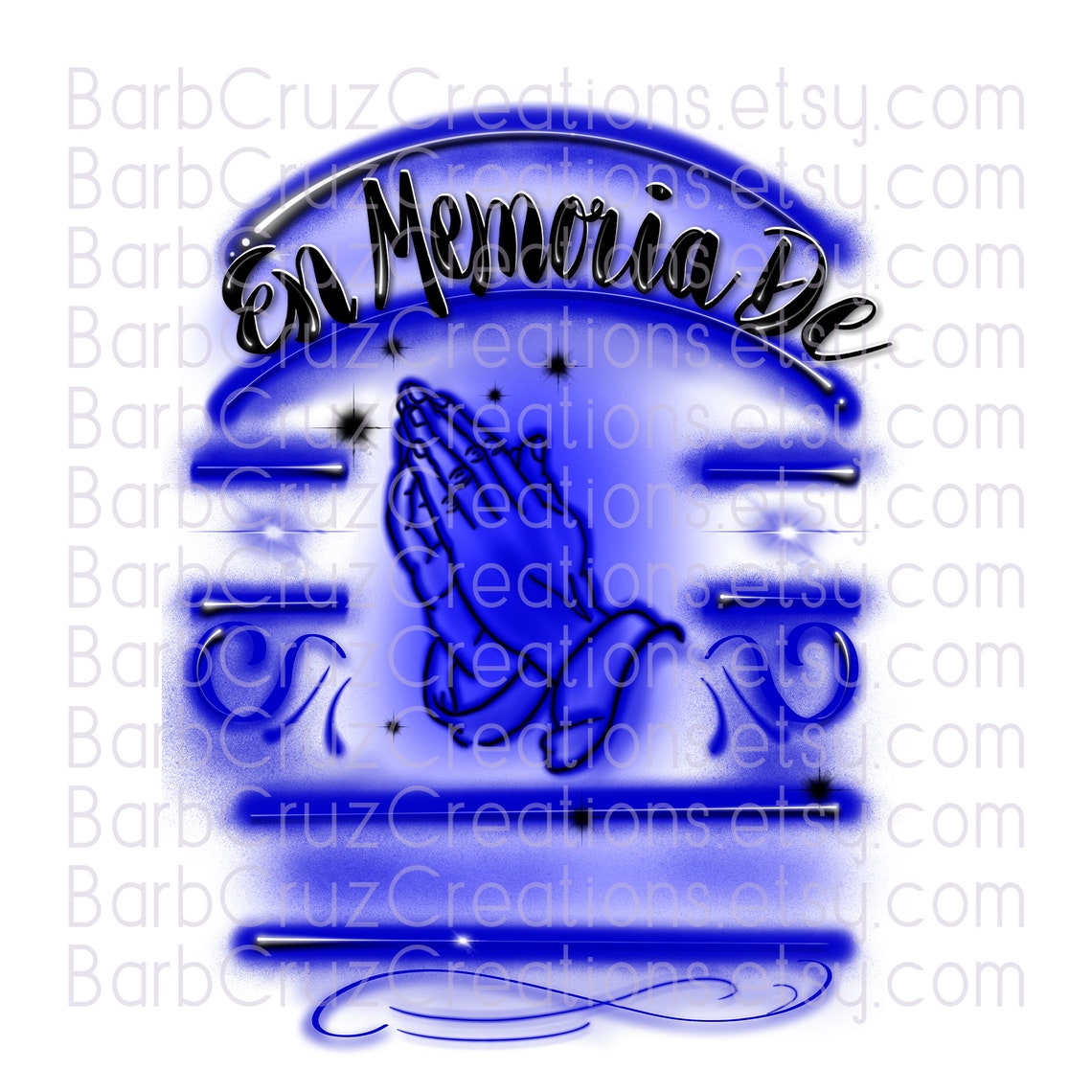 En Memoria De Spanish in Loving Memory Of Blue in Memory Etsy