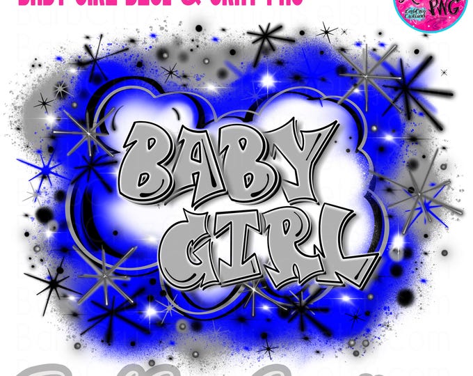 Airbrushed Blue, Baby Girl, Blue, Black, Sublimation Designs, Digital Downloads, png, Digital Airbrush, Backdrop, Hip Hop Graffiti backdrop