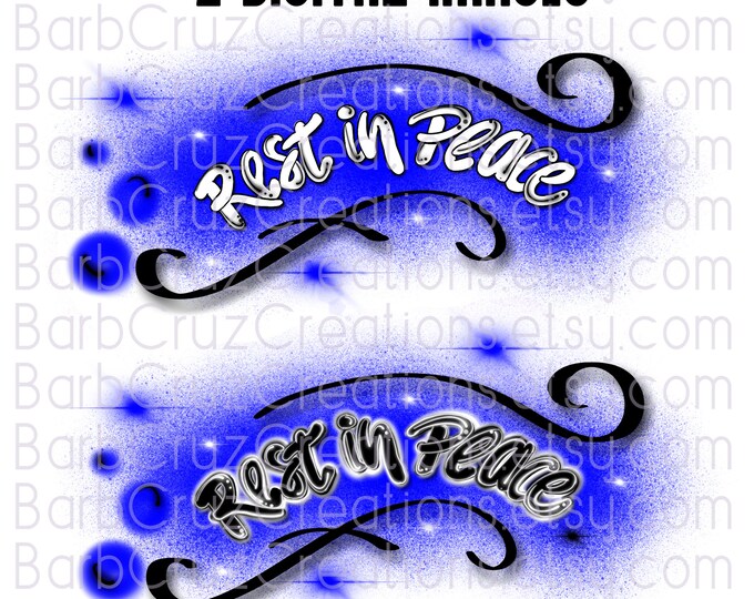Airbrush png, RIP, Rest In Peace, "In loving Memory of", In Memory of, Sublimation Designs, Digital Downloads, png, back of a memorial shirt