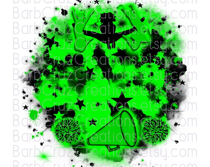 Airbrush png, Green Cheerleader, designs, Cheer Shirt png, Cheer Team shirt, Sports Team, Hip Hop Clipart, Sublimation Design, green, black