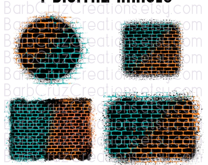 Brick Wall, Orange, Blue, Tumbler, Airbrush, Background, Griffiti, png, clipart, sublimation designs, digital downloads, png sublimation,