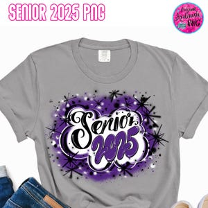 Airbrush png, Senior 2025, High School, Class of, Sublimation Design, Digital, Graffiti, 12th grade, Graduate, purple, black, college