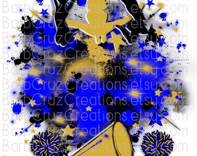 Airbrush png, Cheerleader, designs, Cheer Shirt, Team shirt, Sports Team Airbrush, Star burst, Cheer Airbrush, Sublimation Design, Hip Hop