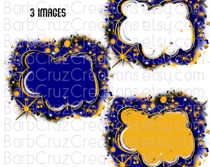Airbrush Backgrounds Blue, Yellow, & White / Airbrush Backgrounds / sublimation designs / digital downloads / tshirt designs / heat transfer