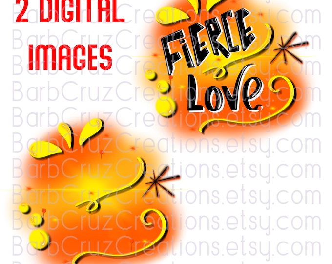 Airbrush Background, fierce love, 4 digital images, Clipart, pngs, sublimation designs, digital download, tshirt design