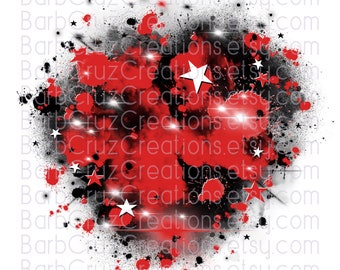 Aerografo png, esplosione di stelle rosse, sfondo aerografo, aerografo digitale, jpg, disegni a sublimazione, aerografo digitale, trasferimento su maglietta, nero, rosso