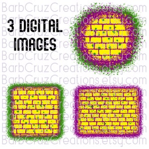 ニューオーリンズ、マルディグラ、エアブラシ、レンガの壁、背景、png、落書きの壁、クリップアート、昇華デザイン、デジタルダウンロード、スプラッターペイント