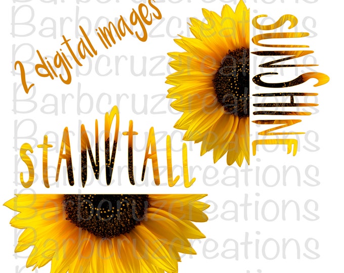 Sunflowers, Sunflower Designs, Boho, Digital Download, Instant Download, Set of 2, Sublimation Designs, PNG, flower, sunshine crafting png