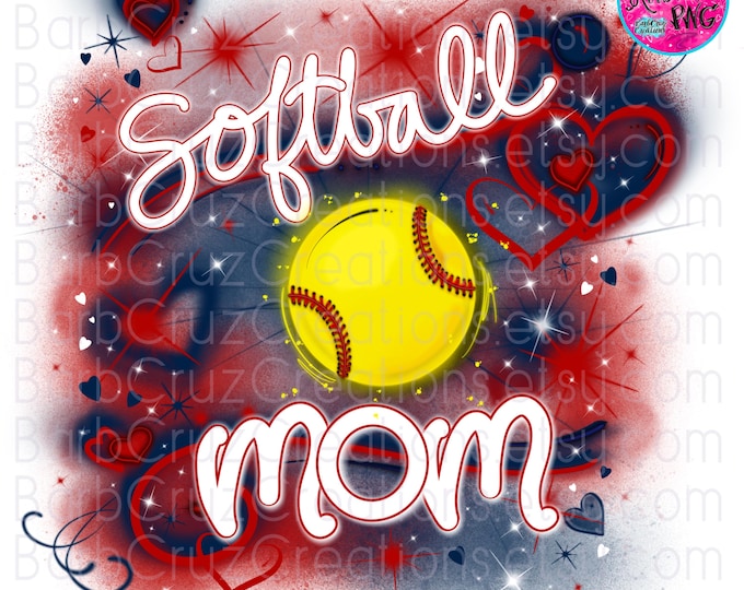 Softball / Airbrush png/ add your number / add player /Sports / png /  Sublimation / Airbrush /Team / Game Day / yellow / DTG / Softball mom