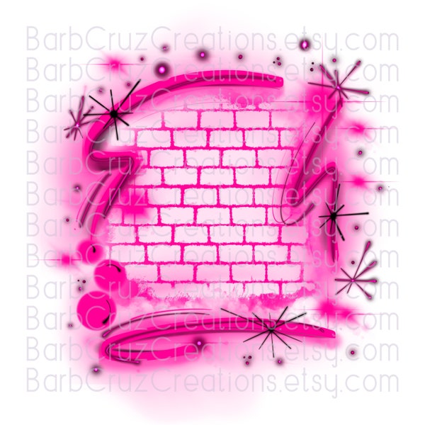Airbrush, Brick Wall, Background, Digital Airbrush, Graffiti Wall, png, jpg, sublimation designs, digital download, png sublimation, pink