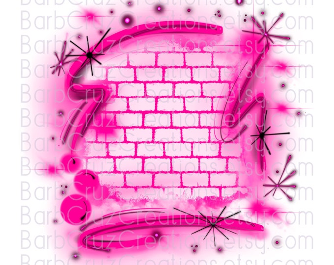 Airbrush, Brick Wall, Background, Digital Airbrush, Graffiti Wall, png, jpg, sublimation designs, digital download, png sublimation, pink