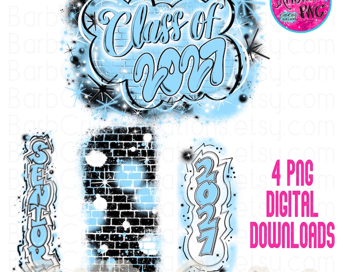 Light Blue Airbrush PNG, Vintage Bundle  Senior, Class of 2027, Graffiti, High School Senior College pant leg, sleeve, vertical,  Nostalgic