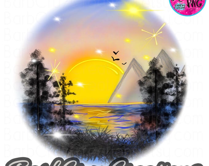 Airbrush png, Lake Life, Life on the Lake, sunset, Mountains, Lake, vacation, reunion, sublimation, digital instant download, River, Vibes