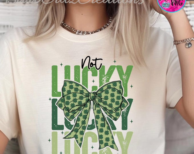 Boho Retro St. Patrick's Day Crop Top, Boxy Shirt, Retro Coquette Bow, Lucky, simply Blessed Roman 4:7-8, Bible Verses, Jesus St. Pattys Day