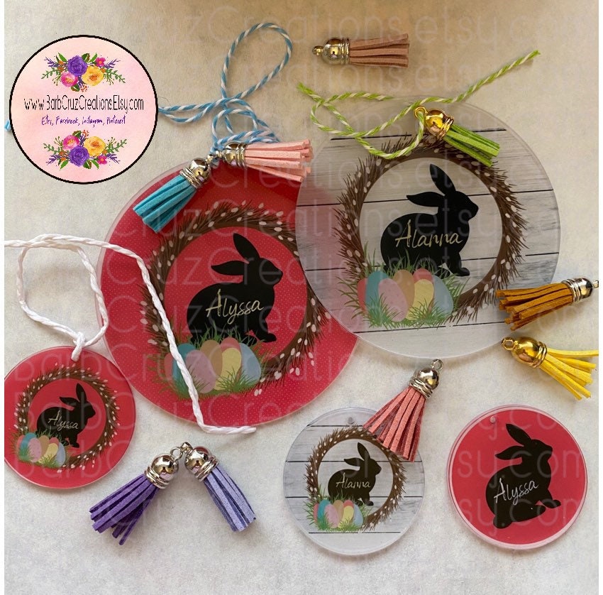 Easter Basket Name Tags Eater Bunny Easter Wreath Png Clip Etsy