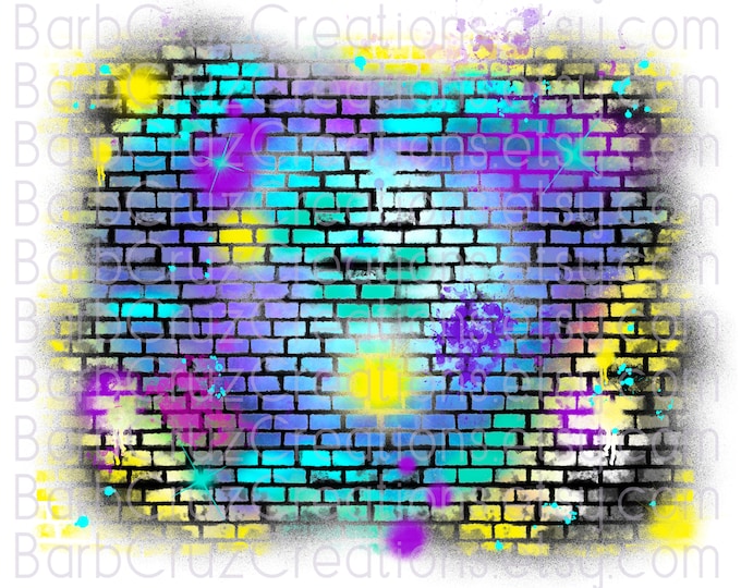 Airbrush png, Colorful Brick Wall, Airbrush Backgrounds, Hip Hop, Dance, retro, vintage, sublimation designs, graffiti wall, dance shirt png