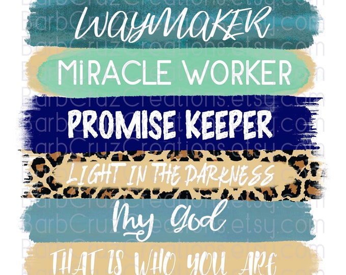 Waymaker, Promise Keeper, Way Maker White Words, png, Sublimation Design, Instant Download, Clip Art, Digital Downloads, Inspirational