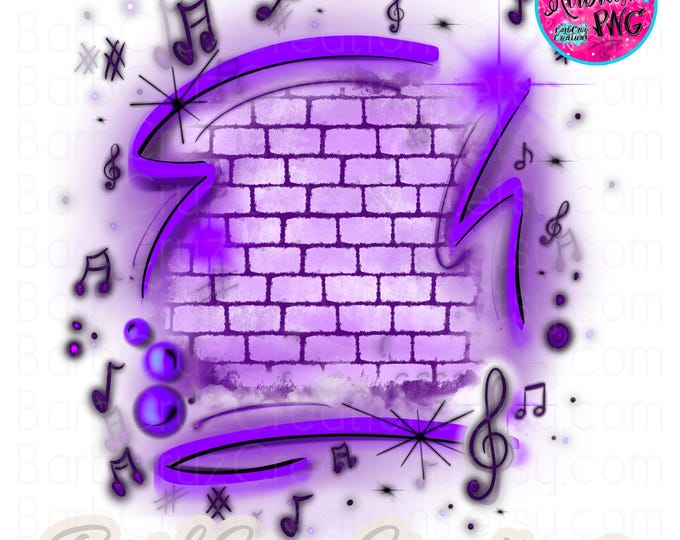 Purple Music Graffiti Brick Wall PNG, Airbrush, Digital Background, clipart, sublimation designs, digital download, Hip Hop, Y2K, 2000's