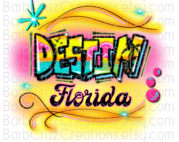 Destin, FL, airbrush tropical beach, png, tropical beach digital image, sublimation designs, digital downloads, waterslides, clipart, beach