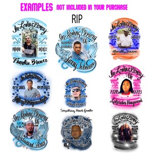 In loving Memory of, Airbrush png, White & Gray, RIP, DTG Designs, Digital Downloads, Custom, Memorial shirt png, Airbrush Template, frame image 14