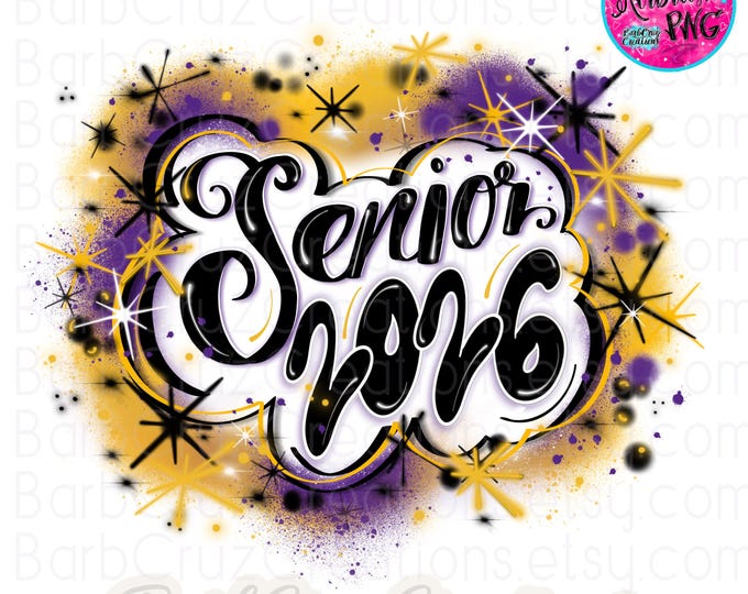 Airbrush png, Senior 2025, High School, Class of, 2026, Sublimation Design, Graffiti, purple, yellow, graduate, college, 12th, Hip Hop Retro