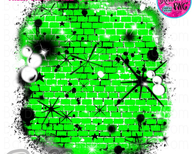 Airbrush png, Hip Hop Dance, 90's, Background, Green Brick Wall, sublimation png, digital download, vintage, 80's girl, 90's baby, backdrop