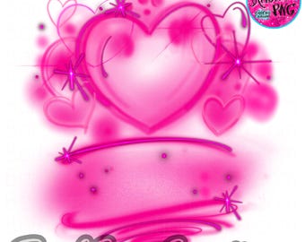 aerografo png, sfondo aerografo png, cuori rosa, modello aerografo, sublimazione, digitale, cuori graffiti, amore, retrò, vintage anni '90