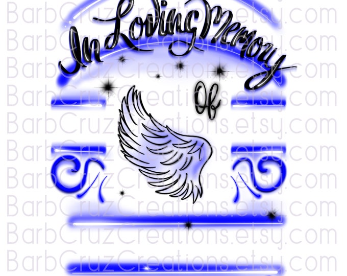 In loving Memory of, In Memory of, Sublimation Designs, Digital Downloads, png, clipart, shirt png, Blue Wing