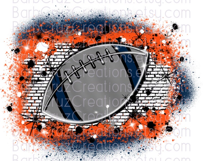 Football, Game Day, Splatter paint designs, Team, Sports, Team Spirit, Airbrush, Football T-Shirt, png, jpg, orange, blue, Football Season
