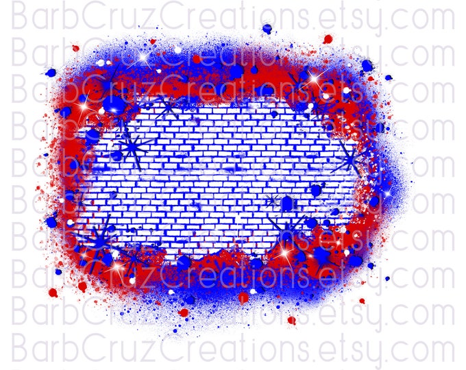 1776, Red, White, Blue, Airbrush, Brick Wall, Background, Digital, Graffiti Wall, png, jpg, sublimation designs, sublimation, patriotic