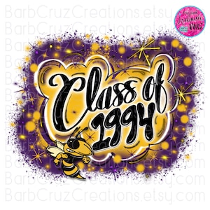 May include: A yellow and purple graphic design with a bee mascot and the text "Class of 1994".