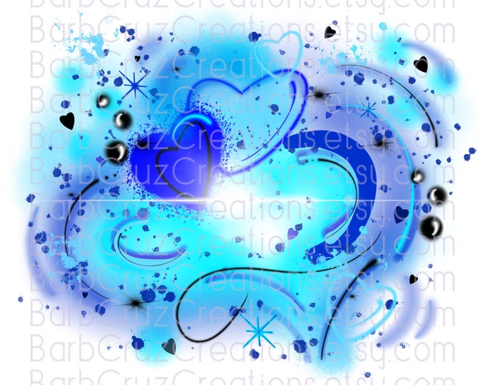 Airbrush png, Hearts, Backgrounds, Blue, Airbrush Background, sublimation designs, digital downloads, tshirt designs, heat transfers