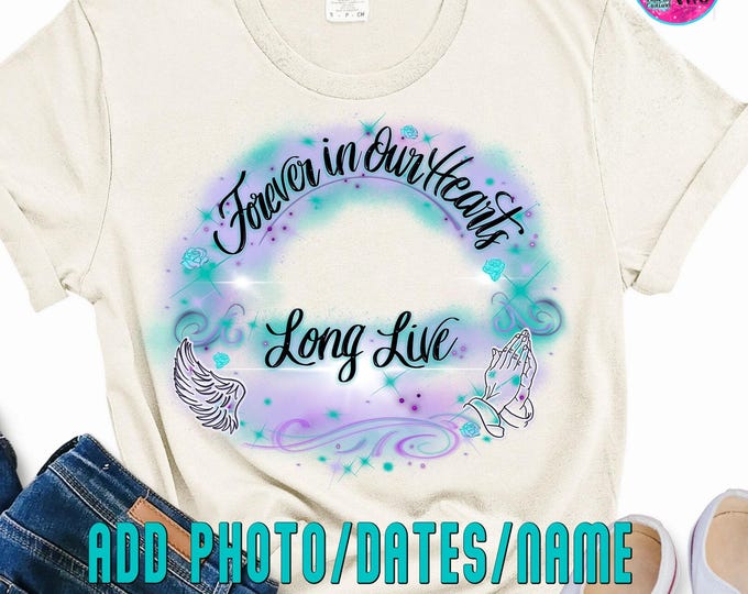 In loving Memory of, Airbrush png, Suicide Awareness, Purple, Roses, Wings, Forever in Our Hearts, Memorial shirt, Template, frame, RIP