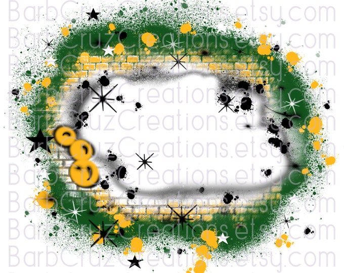 airbrush png, green, yellow brick wall, reunion, hip hop dance, high school, class of, graduate, senior, college, sublimation, graffiti wall