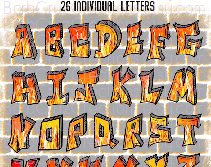 Airbrush Font, Graffiti Font, Fire, Boxy, Blazing, Letters, Hot, Flames, Alphabet Font, Sublimation, Digital Download, airbrush lettering