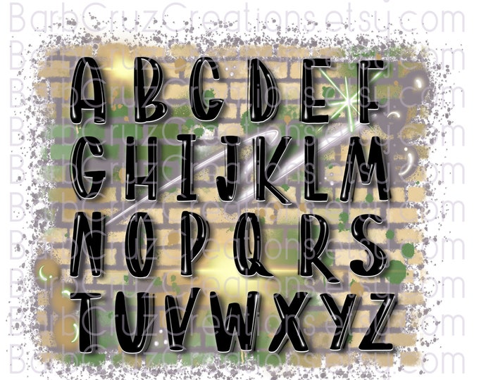 Capital Case Letter, Graffiti Letter, Alphabet, Black Airbrush Font, Sublimation Design, Digital Download, png, clipart, zip file, bundle