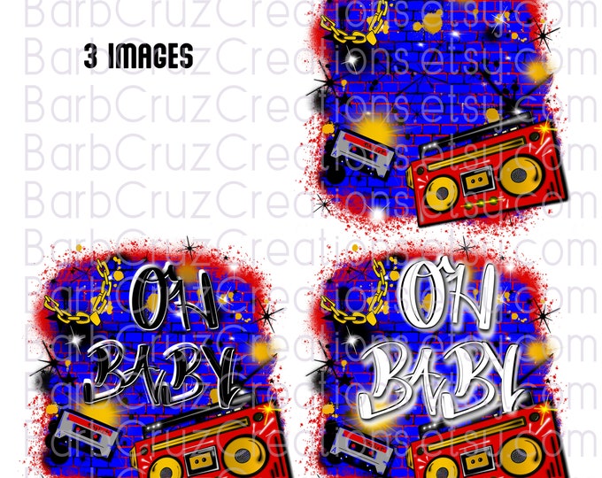 Airbrush Oh Baby 80's 90's Background, 80s baby, sublimation png, digital download,  clipart, sublimation png, vintage, 80's brat