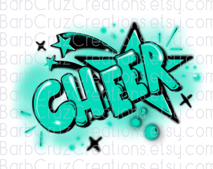 Cheerleader, Splatter paint designs, Cheer Team shirt, Sports Team, Cheer Airbrush, Sublimation Design, png, jpg, green, mint