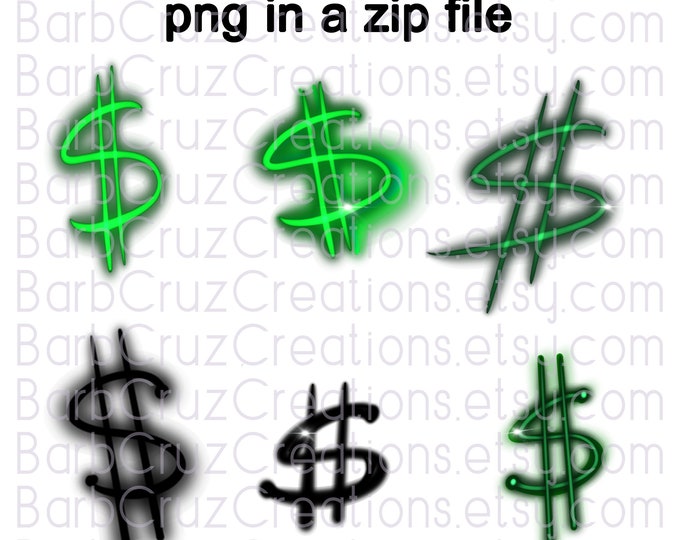 Dollar Symbols, Airbrush, Digital Airbrush, png, sublimation designs, digital download, digital airbrush