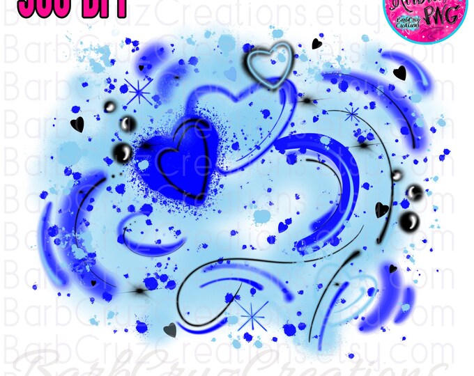 Airbrush png, Hearts, Backgrounds, Blue, Airbrush Background, sublimation designs, digital downloads, tshirt designs, heat transfers, love