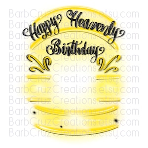 Happy Heavenly Birthday, In Memory of, Sublimation Designs, Digital Downloads, png, clipart, shirt png, Custom memorial shirt png, red