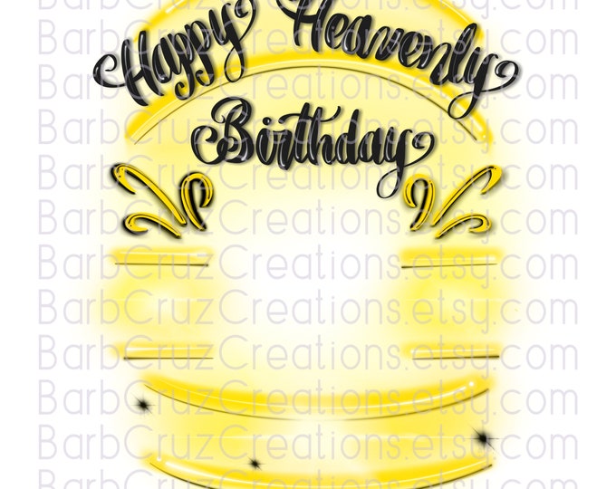 Happy Heavenly Birthday, In Memory of, Sublimation Designs, Digital Downloads, png, clipart, shirt png, Custom memorial shirt png, red